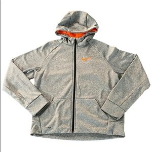 NIKE GRAY LIGHTWEIGHT DRI-FIT HOODED ZIPPERED JACKET SIZE YOUTH XL